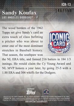 2019 Topps Update - Iconic Card Reprints 150th Anniversary #ICR-13 Sandy Koufax Back