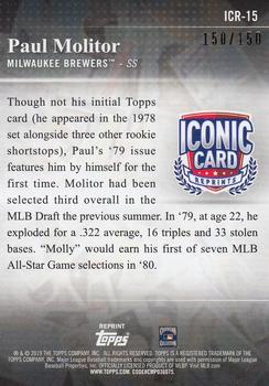 2019 Topps Update - Iconic Card Reprints 150th Anniversary #ICR-15 Paul Molitor Back