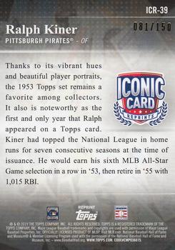 2019 Topps Update - Iconic Card Reprints 150th Anniversary #ICR-39 Ralph Kiner Back