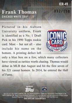 2019 Topps Update - Iconic Card Reprints 150th Anniversary #ICR-49 Frank Thomas Back