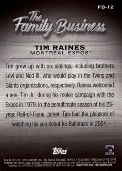 2019 Topps Update - The Family Business #FB-12 Tim Raines Back