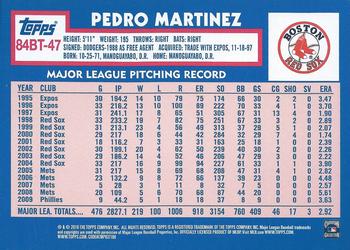 2019 Topps Update - 1984 Topps Baseball 35th Anniversary Oversized Box Loaders #84BT-47 Pedro Martinez Back