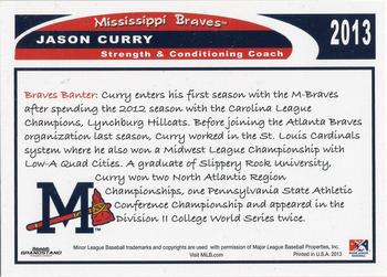 2013 Grandstand Mississippi Braves #NNO Jason Curry Back