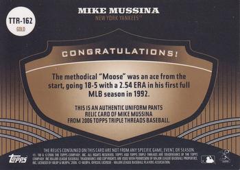 2006 Topps Triple Threads - Relic Gold #TTR-162 Mike Mussina Back