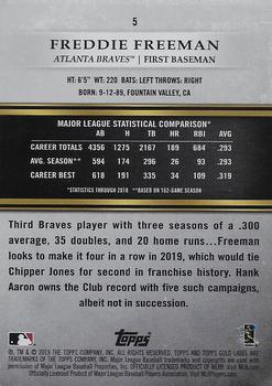 2019 Topps Gold Label - Class 2 #5 Freddie Freeman Back