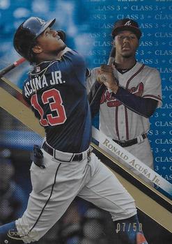 2019 Topps Gold Label - Class 3 Blue #7 Ronald Acuña Jr. Front