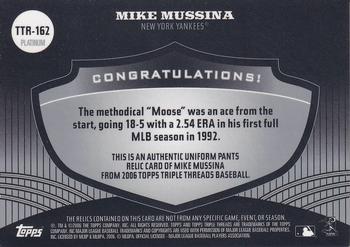 2006 Topps Triple Threads - Relic Platinum #TTR-162 Mike Mussina Back