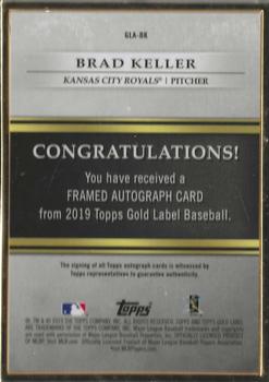 2019 Topps Gold Label - Framed Autograph Black #GLA-BK Brad Keller Back