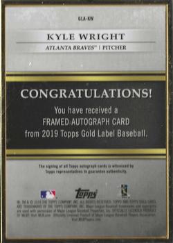 2019 Topps Gold Label - Framed Autograph Red #GLA-KW Kyle Wright Back
