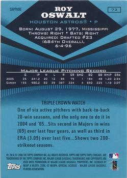 2006 Topps Triple Threads - Sapphire #73 Roy Oswalt Back