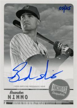 2019 Topps Archives Snapshots - Autographs Black and White #AS-BN Brandon Nimmo Front