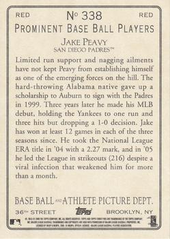 2006 Topps Turkey Red - Red #338 Jake Peavy Back