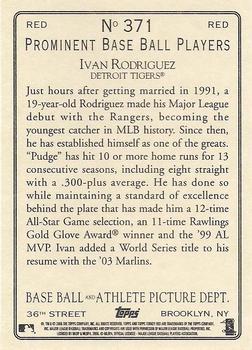2006 Topps Turkey Red - Red #371 Ivan Rodriguez Back