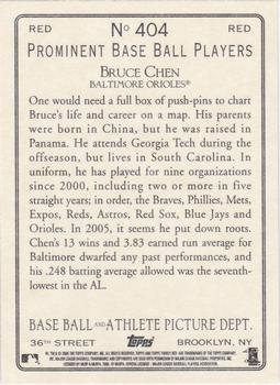 2006 Topps Turkey Red - Red #404 Bruce Chen Back