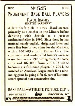 2006 Topps Turkey Red - Red #545 Raul Ibanez Back