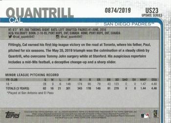 2019 Topps Update - Gold #US23 Cal Quantrill Back