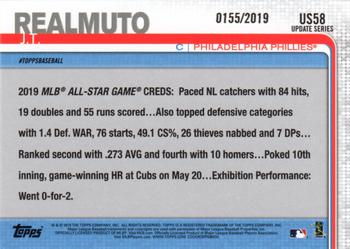 2019 Topps Update - Gold #US58 J.T. Realmuto Back