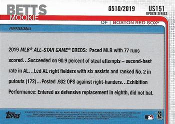 2019 Topps Update - Gold #US151 Mookie Betts Back