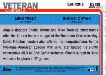2019 Topps Update - Gold #US189 Mike Trout / Shohei Ohtani Back