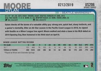 2019 Topps Update - Gold #US206 Dylan Moore Back