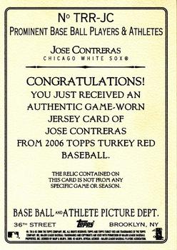 2006 Topps Turkey Red - Relics #TRR-JC Jose Contreras Back