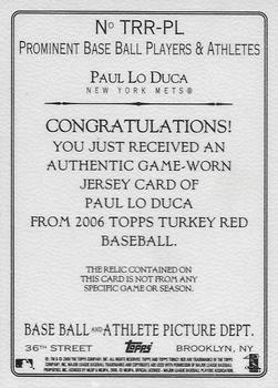 2006 Topps Turkey Red - Relics #TRR-PL Paul Lo Duca Back