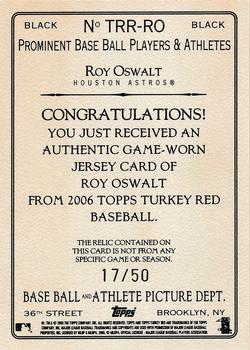 2006 Topps Turkey Red - Relics Black #TRR-RO Roy Oswalt Back