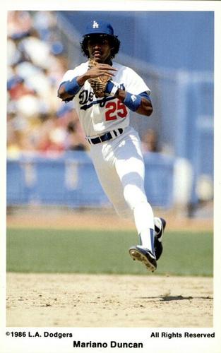 1986 Coca-Cola Los Angeles Dodgers #NNO Mariano Duncan Front
