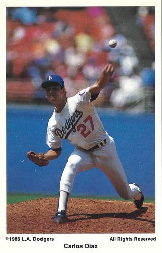 1986 Coca-Cola Los Angeles Dodgers #NNO Carlos Diaz Front