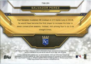 2019 Topps Triple Threads - Triple Threads Autograph Relic #TTAR-SP4 Salvador Perez Back