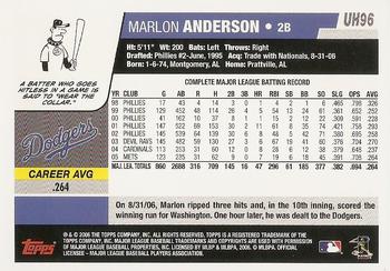 2006 Topps Updates & Highlights - 1st Edition #UH96 Marlon Anderson Back