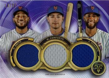 2019 Topps Triple Threads - Triple Threads Relics Combo Amethyst #RCC-SCR Michael Conforto / Dominic Smith / Amed Rosario Front