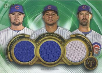 2019 Topps Triple Threads - Triple Threads Relics Combo Emerald #RCC-LCH Willson Contreras / Jon Lester / Cole Hamels Front