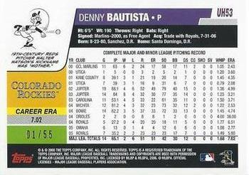 2006 Topps Updates & Highlights - Black #UH53 Denny Bautista Back