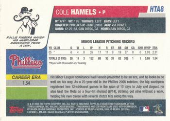 2006 Topps Updates & Highlights - Box Bottoms #HTA8 Cole Hamels Back