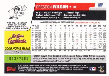 2006 Topps Updates & Highlights - Gold #UH7 Preston Wilson Back
