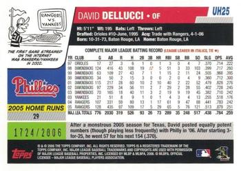 2006 Topps Updates & Highlights - Gold #UH25 David Dellucci Back