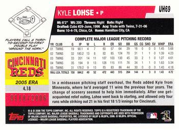 2006 Topps Updates & Highlights - Gold #UH69 Kyle Lohse Back