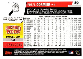 2006 Topps Updates & Highlights - Gold #UH71 Rheal Cormier Back