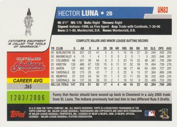 2006 Topps Updates & Highlights - Gold #UH83 Hector Luna Back