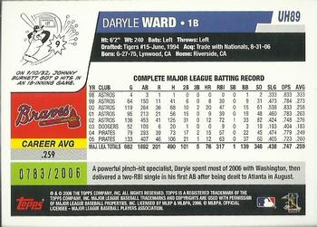 2006 Topps Updates & Highlights - Gold #UH89 Daryle Ward Back