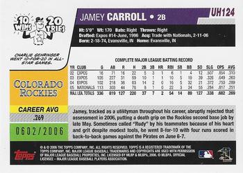 2006 Topps Updates & Highlights - Gold #UH124 Jamey Carroll Back