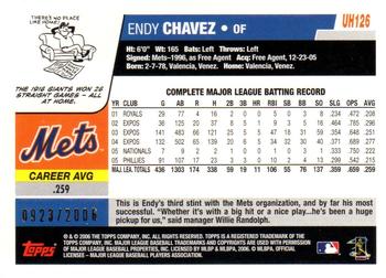 2006 Topps Updates & Highlights - Gold #UH126 Endy Chavez Back