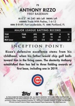 2020 Topps Inception #75 Anthony Rizzo Back