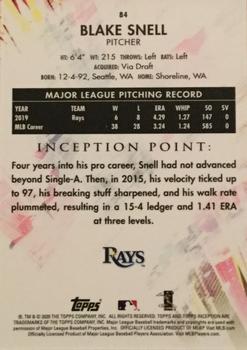 2020 Topps Inception #84 Blake Snell Back