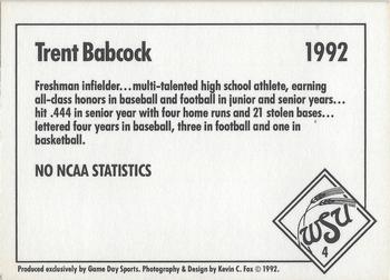 1992 Game Day Wichita State Shockers #4 Trent Babcock Back