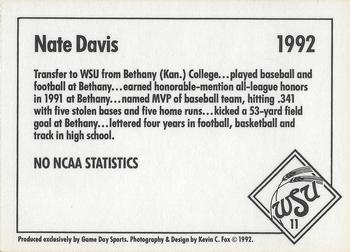 1992 Game Day Wichita State Shockers #11 Nate Davis Back