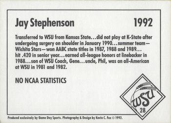 1992 Game Day Wichita State Shockers #28 Jay Stephenson Back