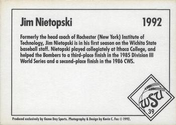 1992 Game Day Wichita State Shockers #39 Jim Nietopski Back