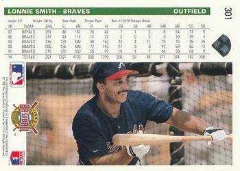 1992 Upper Deck #301 Lonnie Smith Back